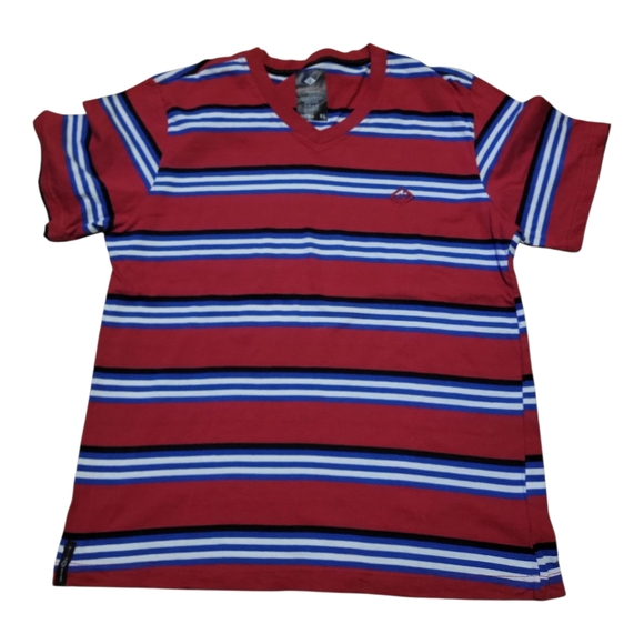 Enyce Red and Blue Striped Short Sleeve Tee - Picture 1 of 6